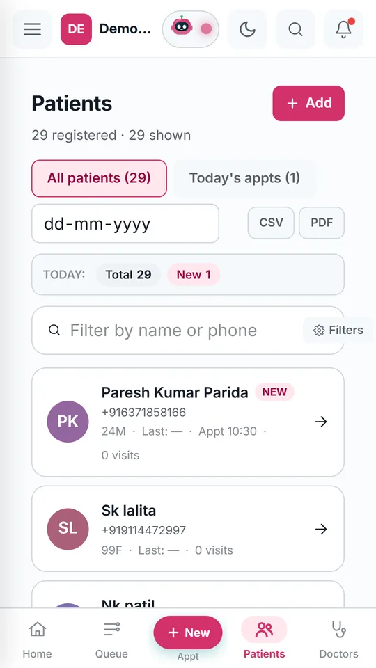 Patient register